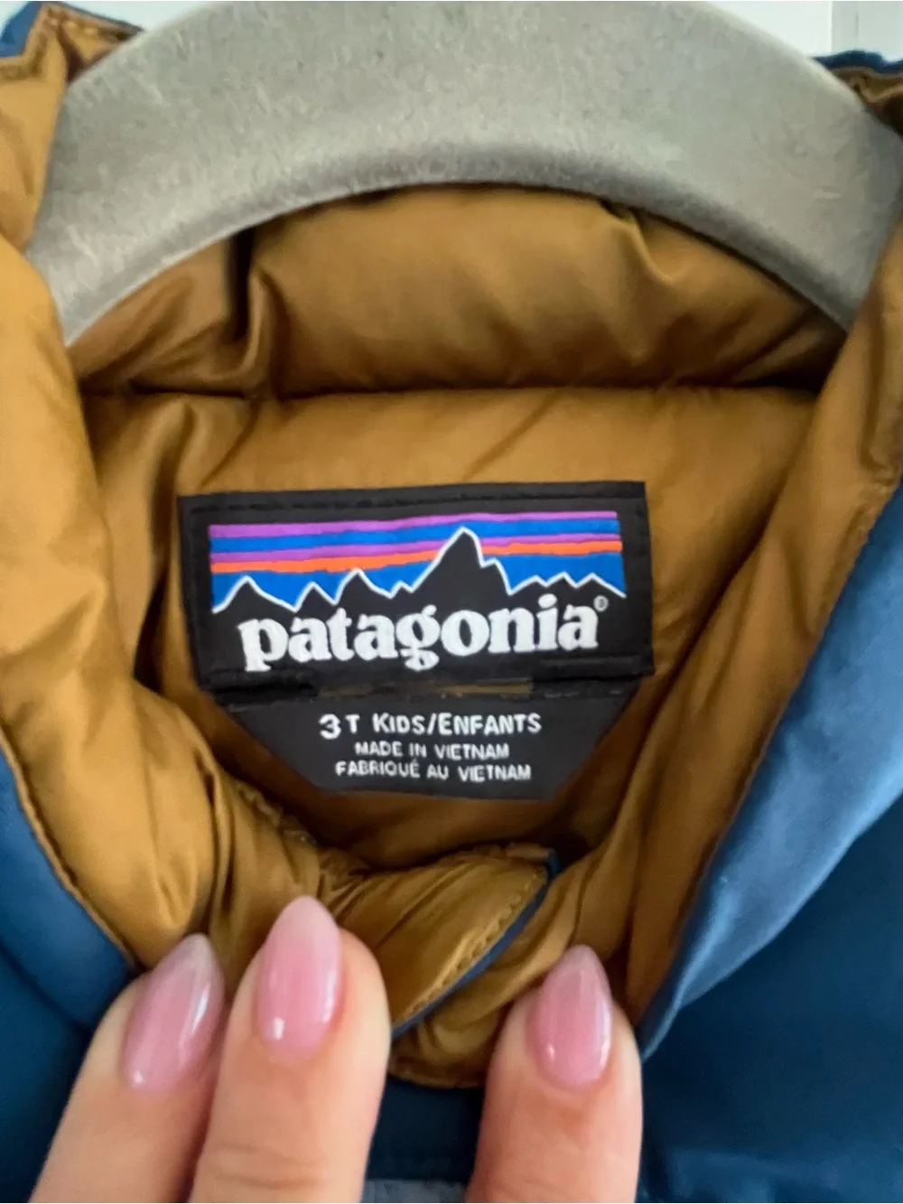 Patagonia Baby Bivy Down Vest Blue Colorblock 3Т ✨Flawed Gem✨